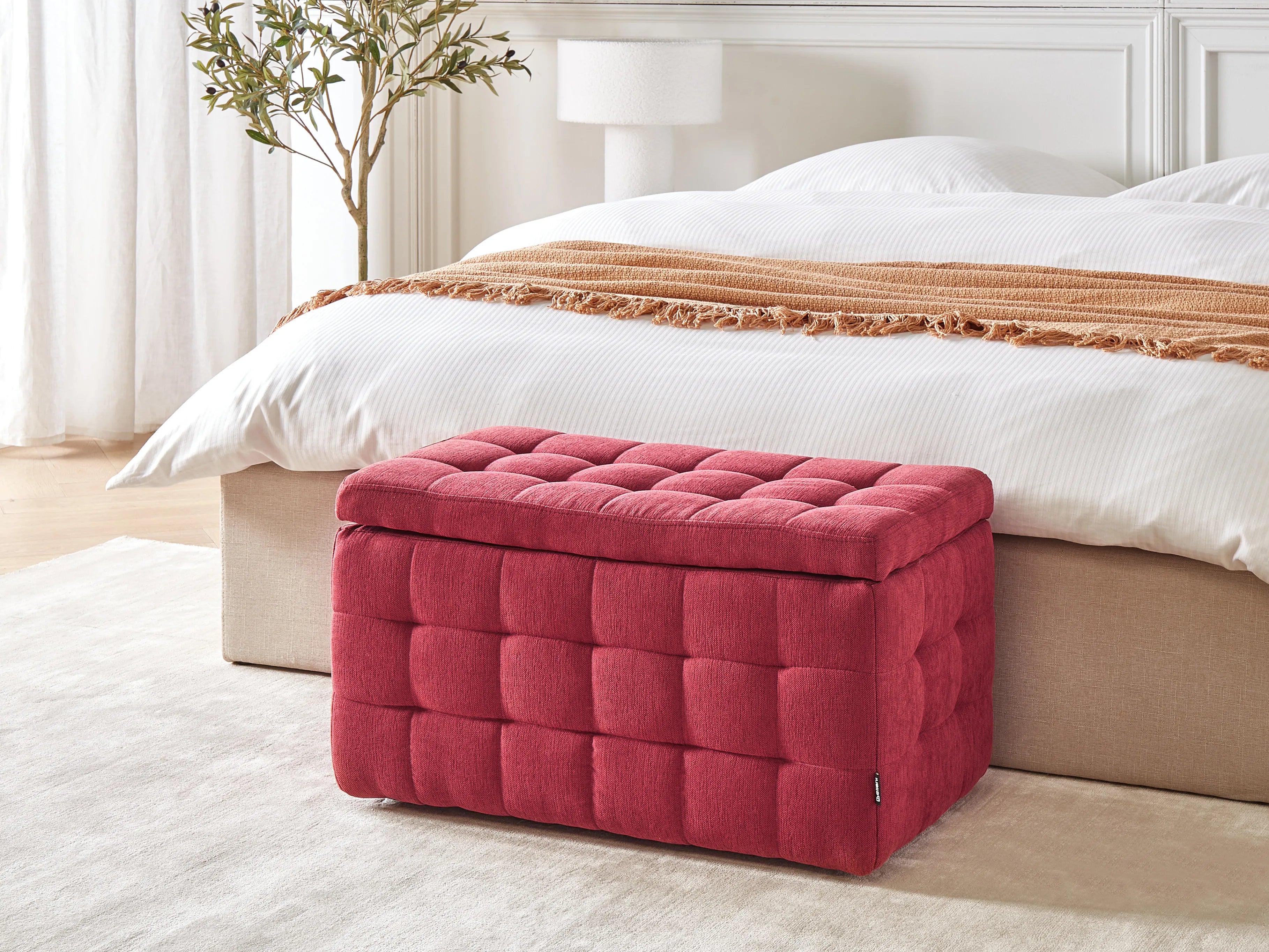  Storage Ottoman MICHIGAN Fabric Red