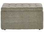  Storage Ottoman MICHIGAN Fabric Olive Green