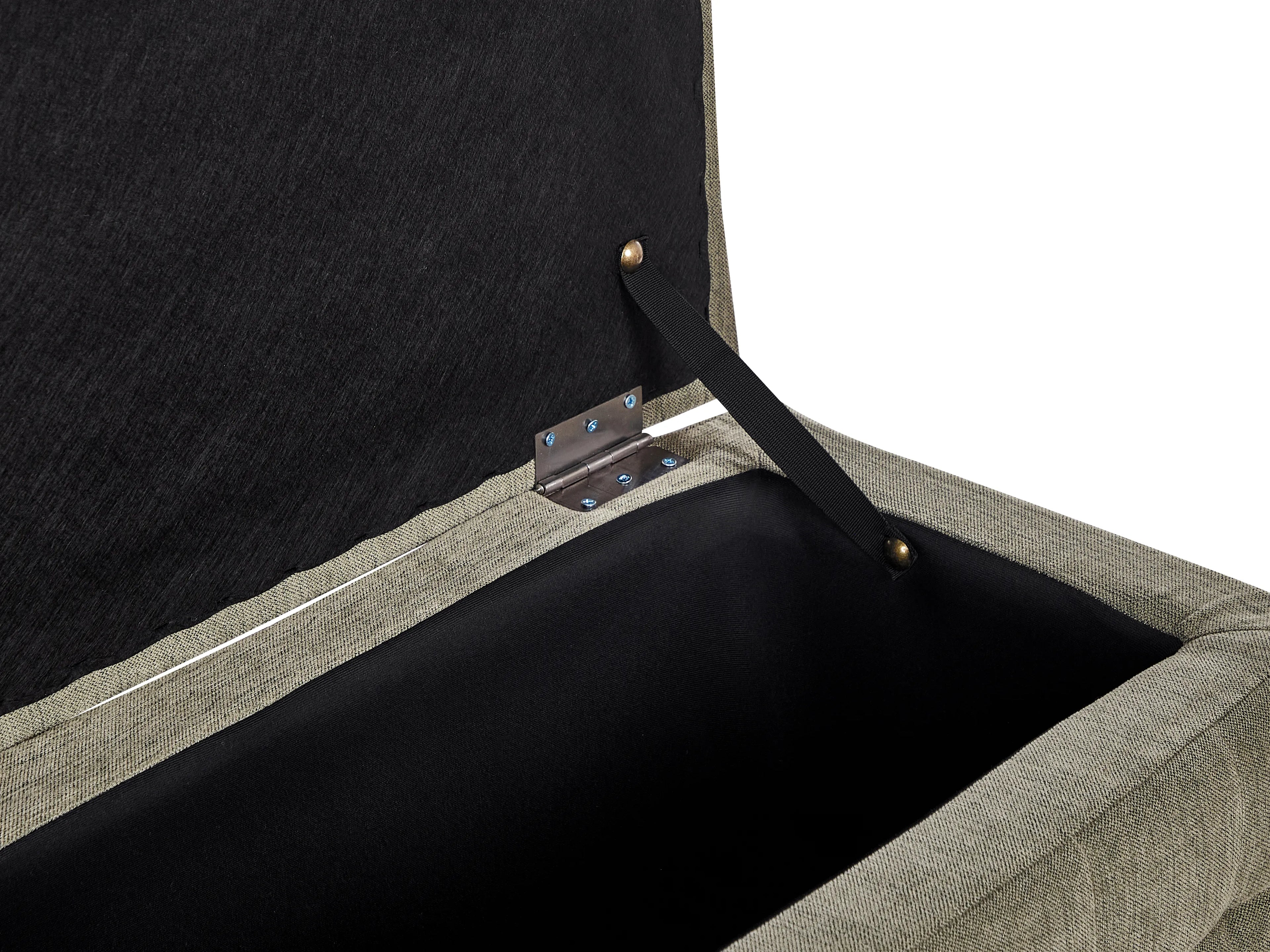  Storage Ottoman MICHIGAN Fabric Olive Green