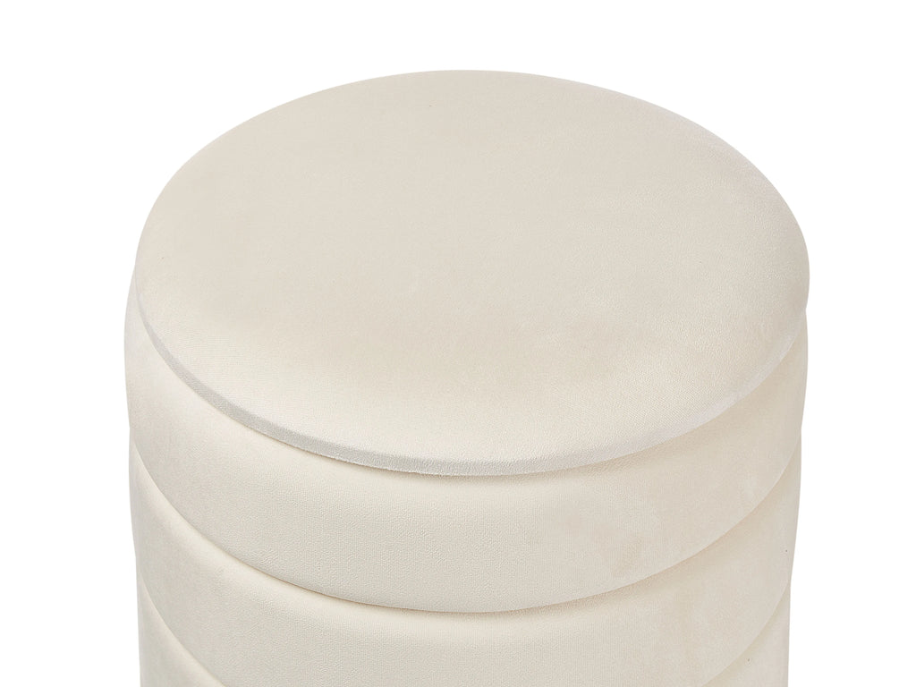  Set Of 2 Storage Pouffes GARLAND Velvet Light Beige