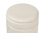  Set Of 2 Storage Pouffes GARLAND Velvet Light Beige