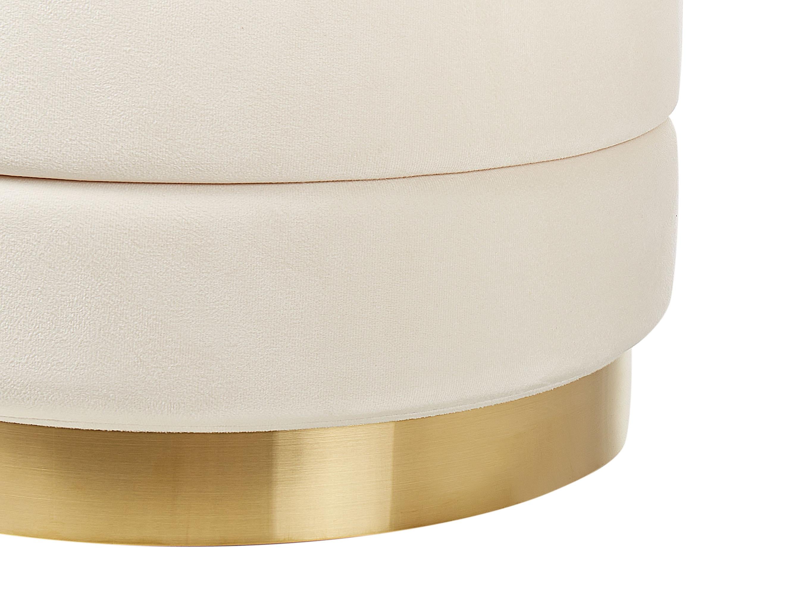  Set Of 2 Storage Pouffes GARLAND Velvet Light Beige