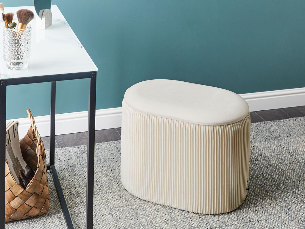  Storage Pouffe RICHLAND Velvet Light Beige
