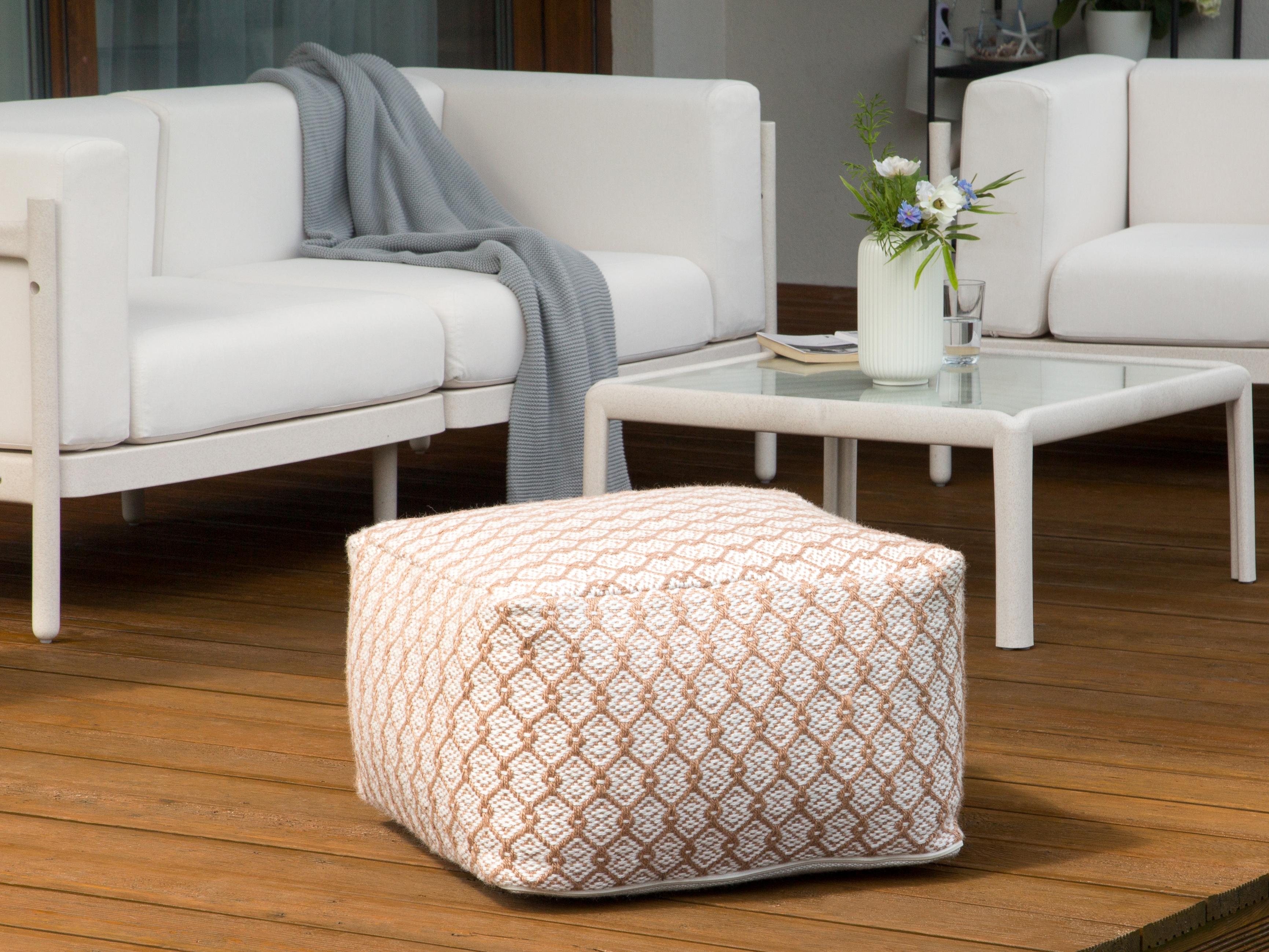  Pouffe SHORAN Fabric Beige