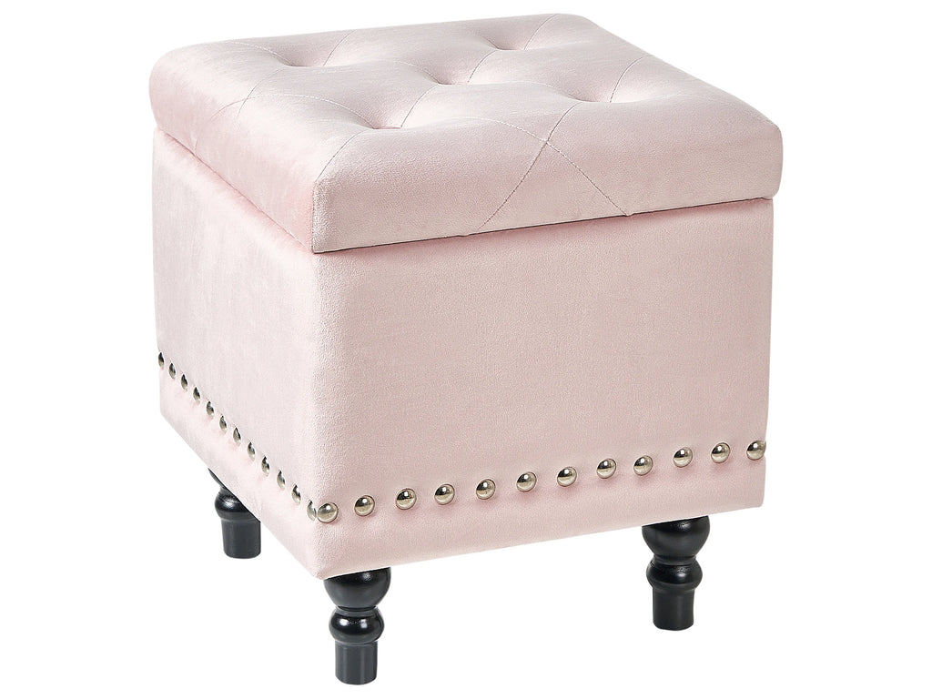  Storage Pouffe LORETTO Velvet Pastel Pink