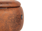  Storage Animal Stool ELEPHANT Faux Leather Dark Brown Elephant