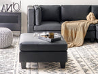  Ottoman UNSTAD Faux Leather Black