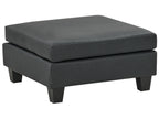  Ottoman UNSTAD Faux Leather Black