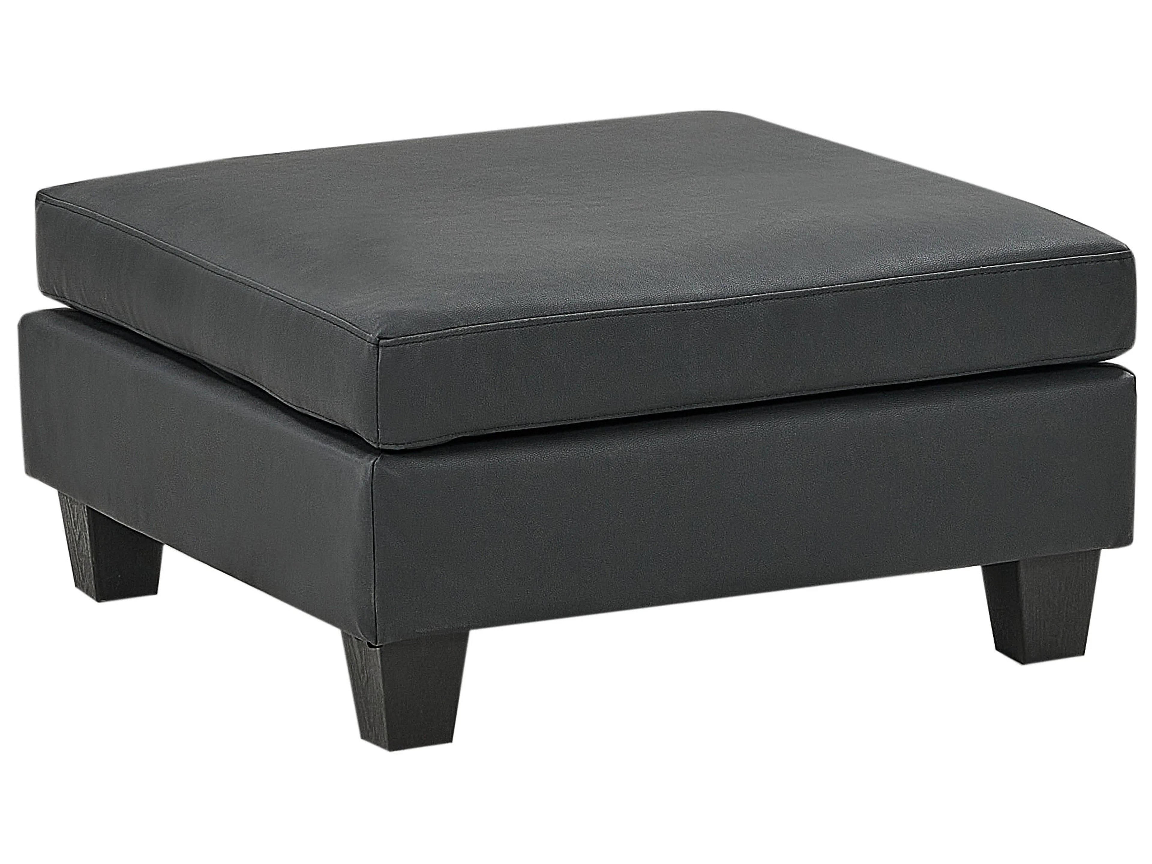  Ottoman UNSTAD Faux Leather Black