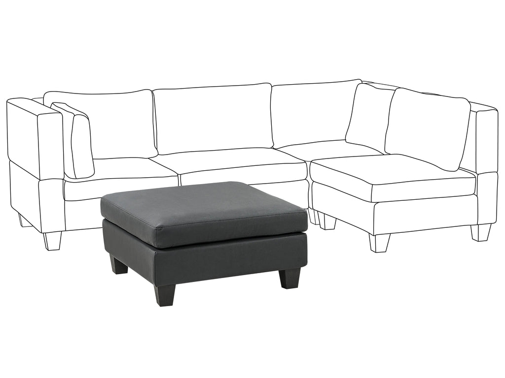  Ottoman UNSTAD Faux Leather Black