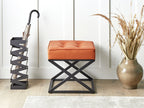  Footstool MURDO Faux Leather Orange