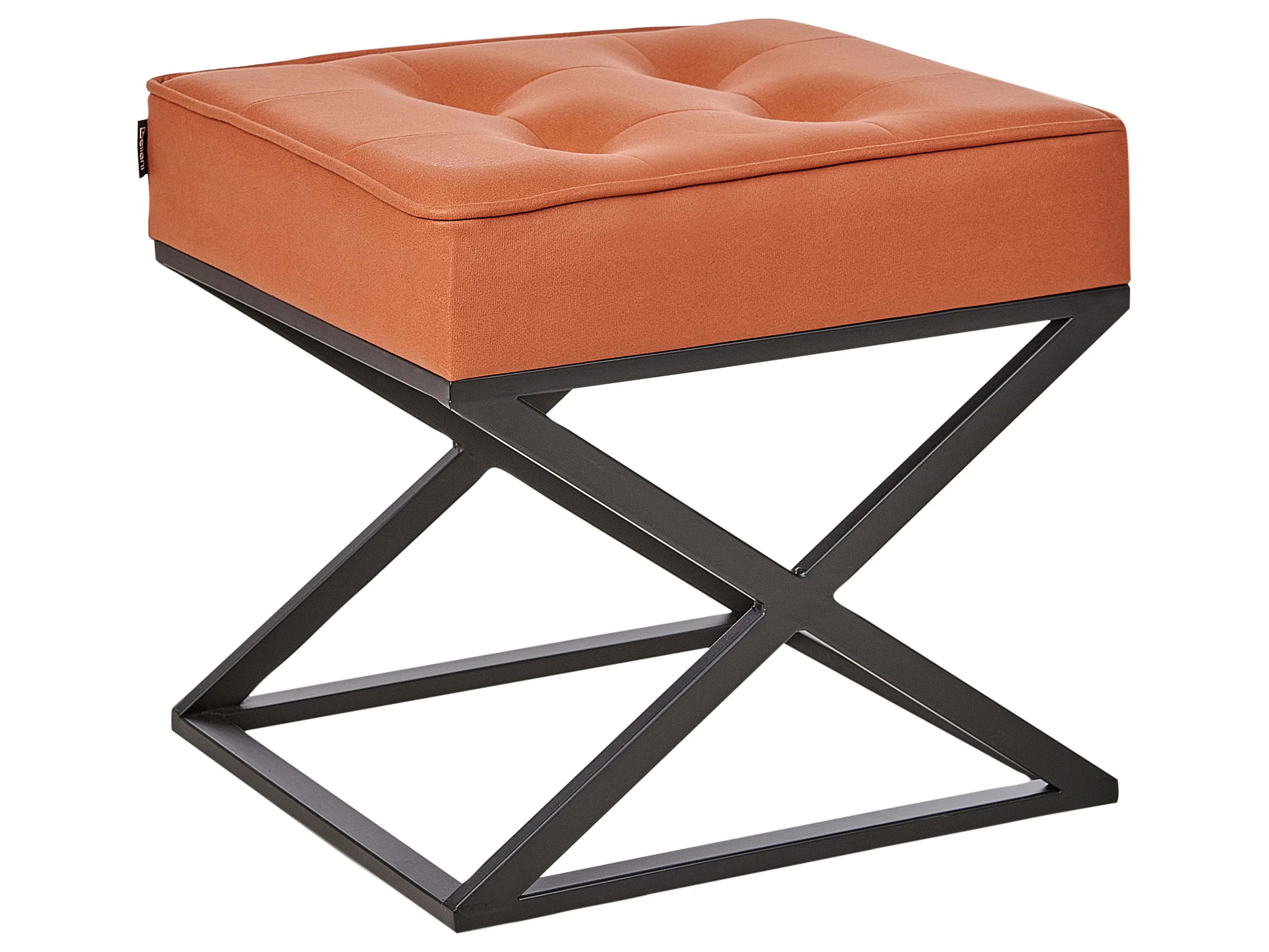  Footstool MURDO Faux Leather Orange