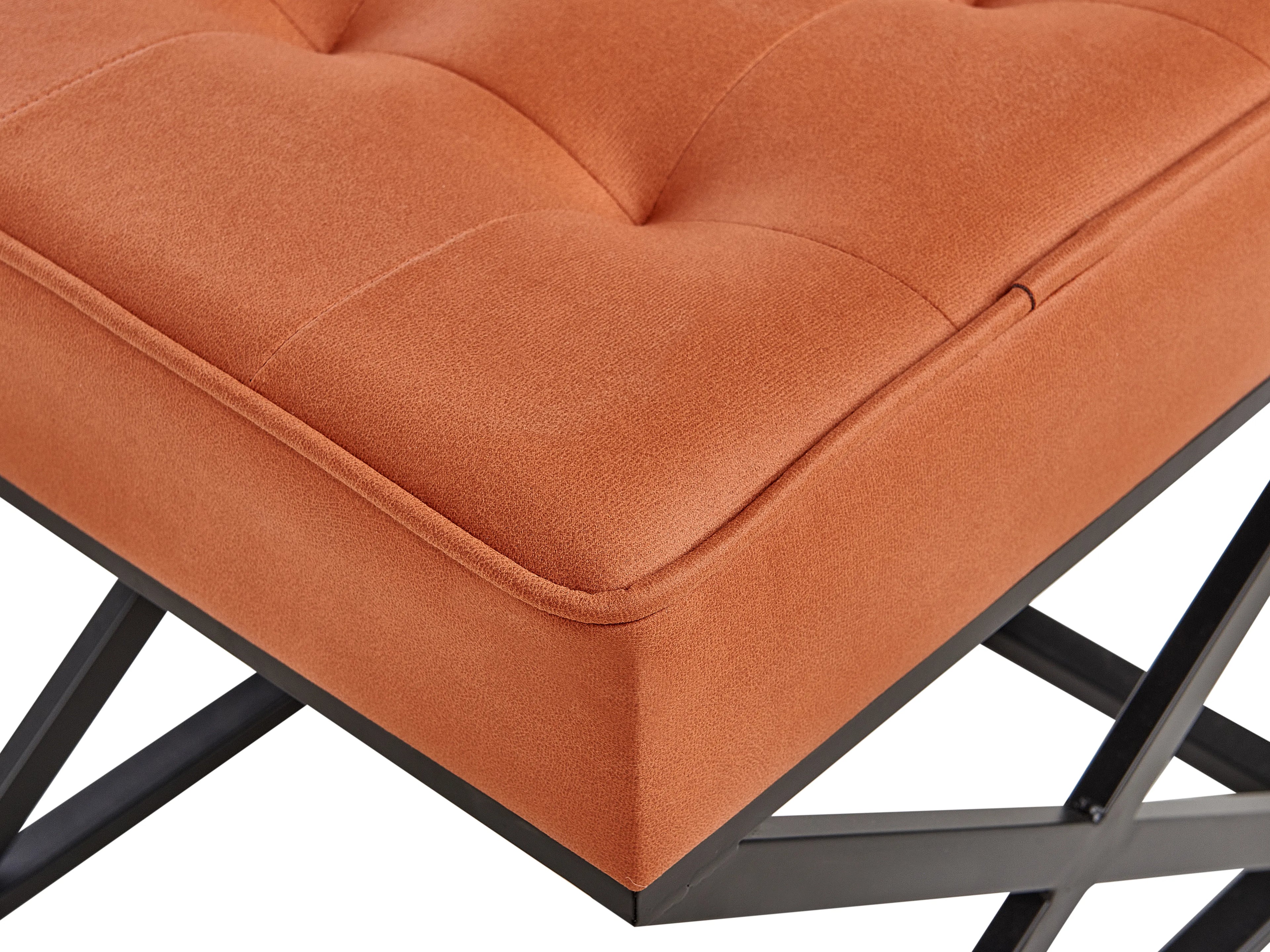  Footstool MURDO Faux Leather Orange