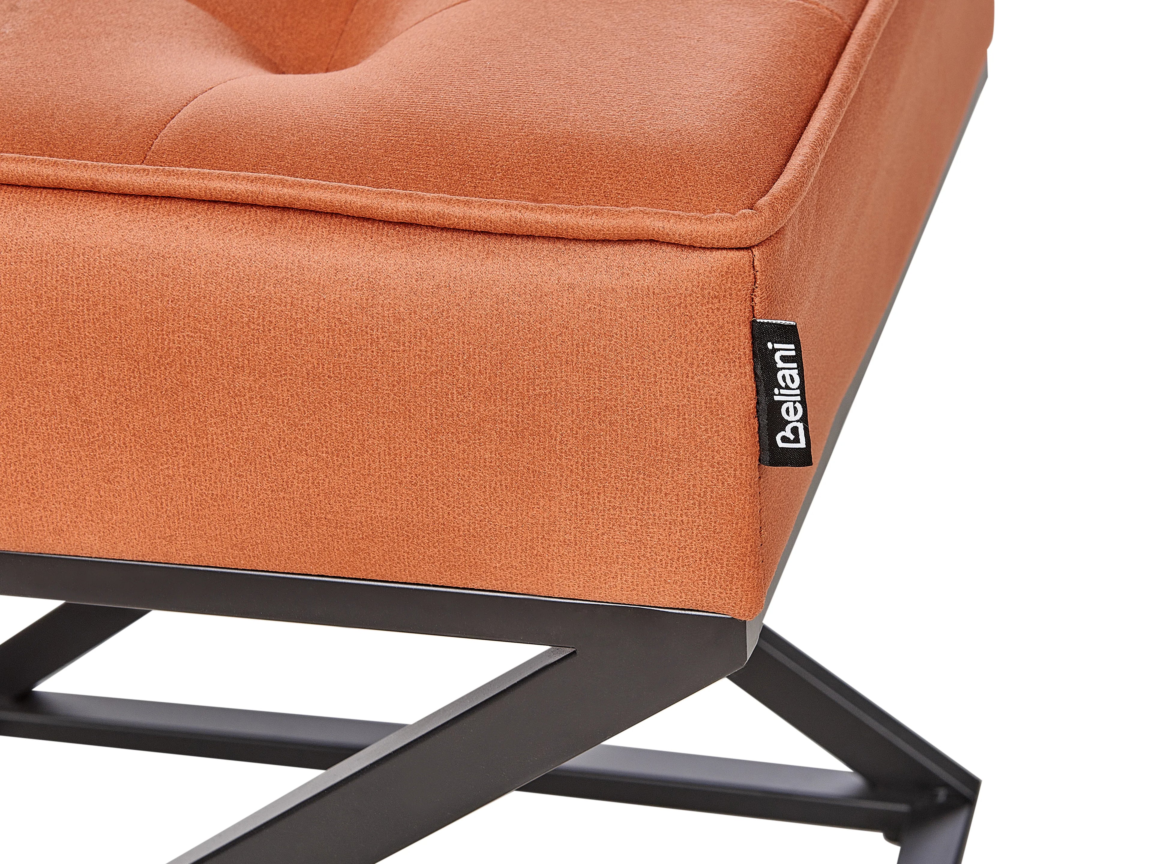  Footstool MURDO Faux Leather Orange