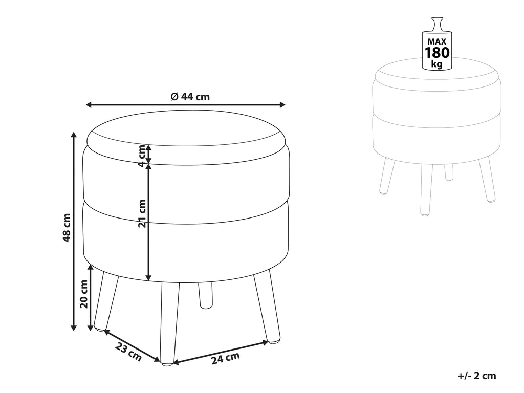  Storage Stool OKATON Boucle White