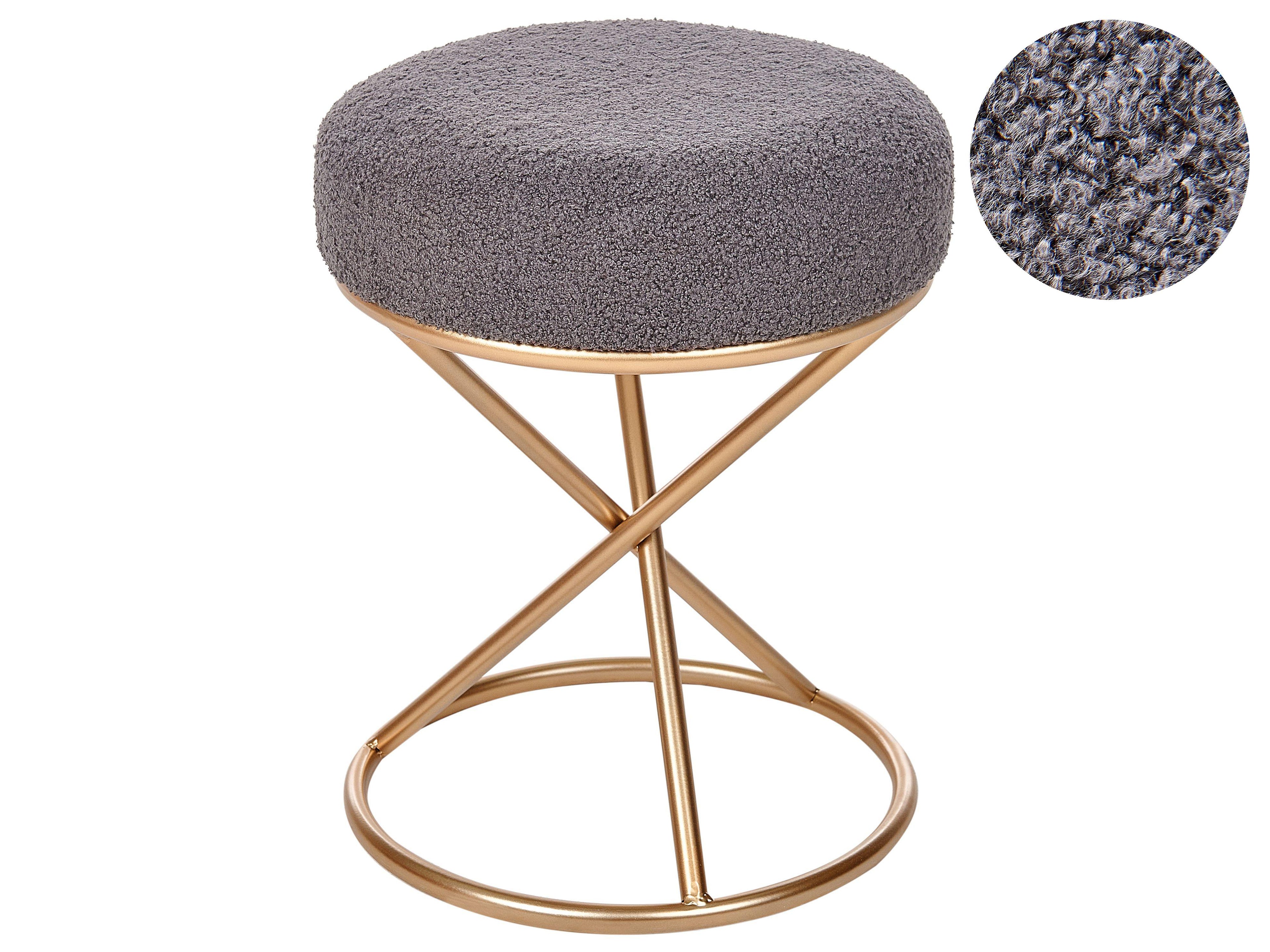  Footstool PRESHO Boucle Grey