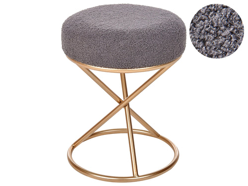  Footstool PRESHO Boucle Grey