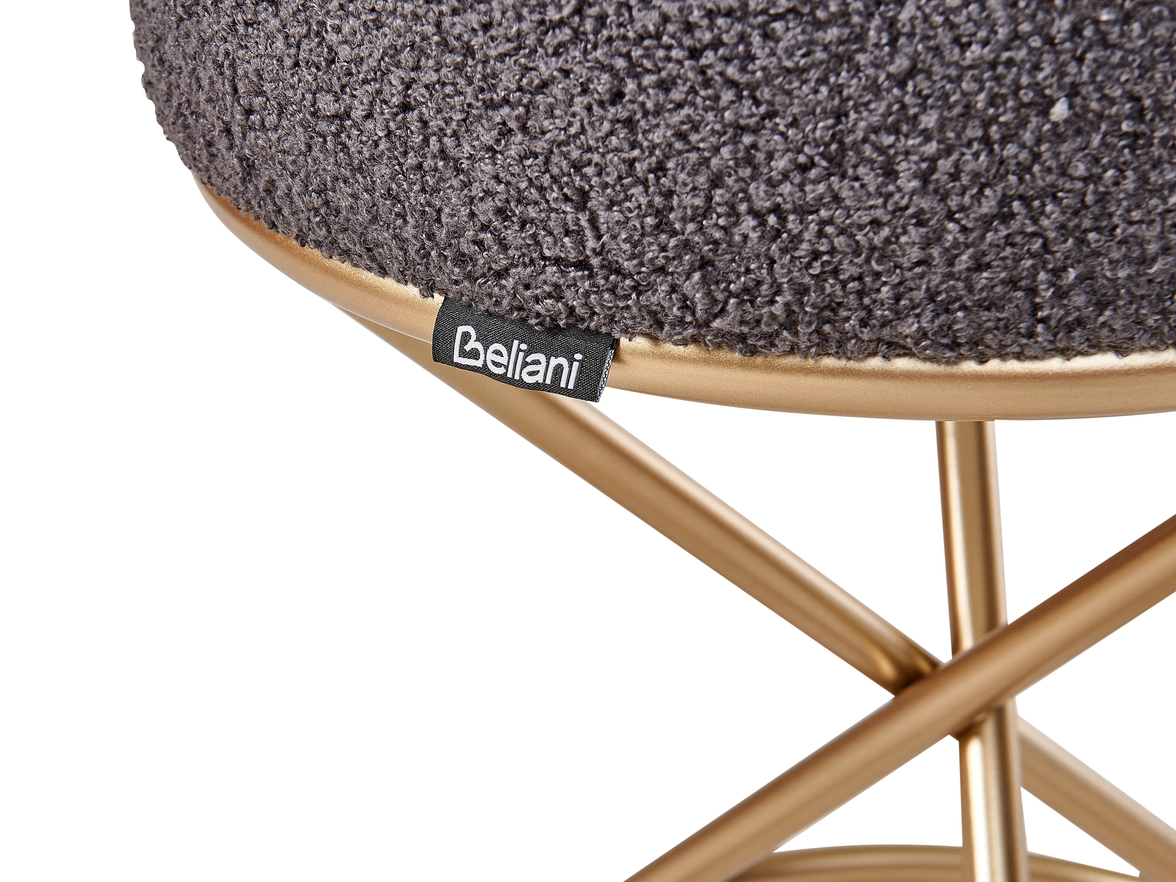  Footstool PRESHO Boucle Grey