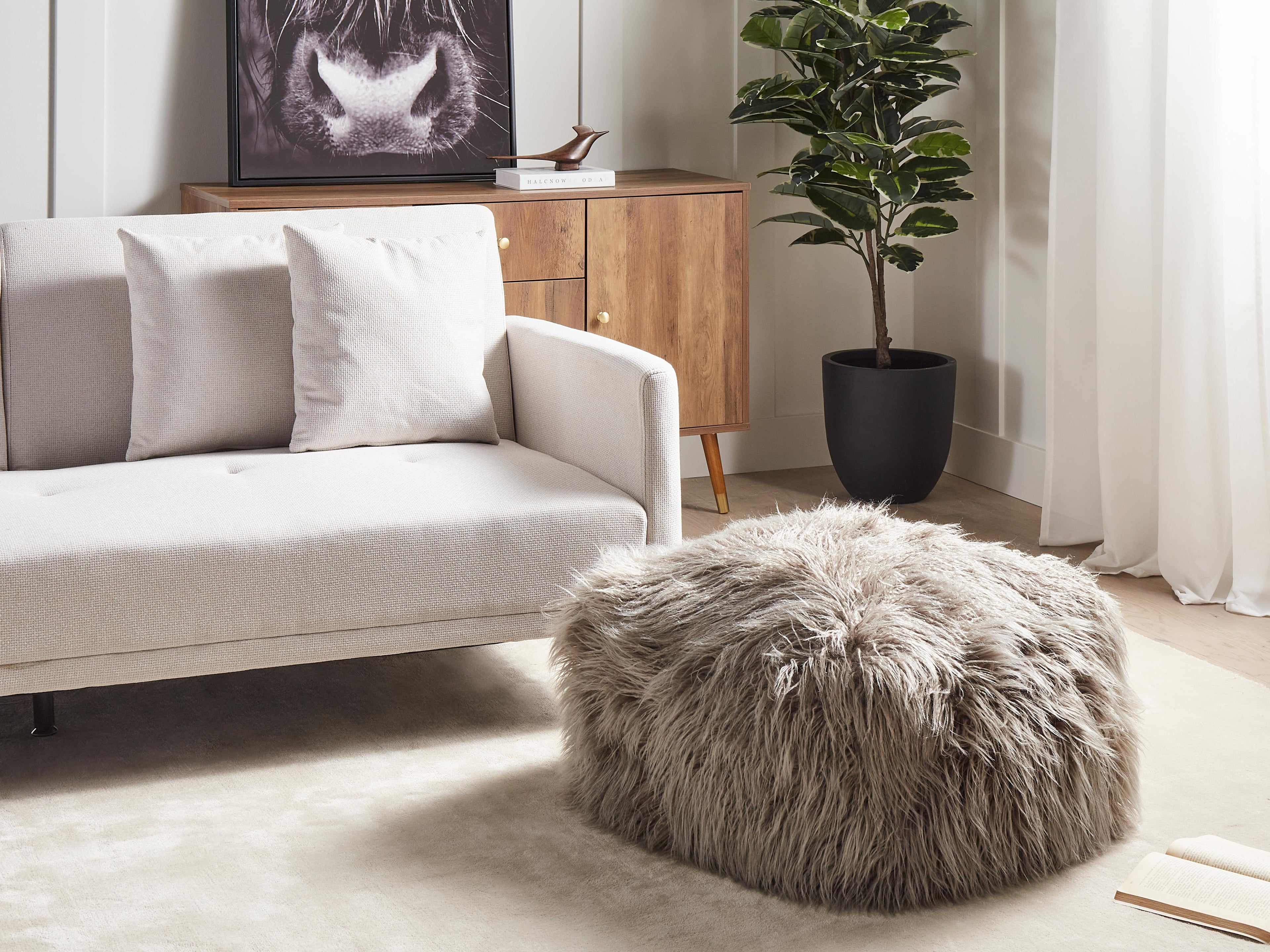  Pouffe MUKKI Faux Fur Grey