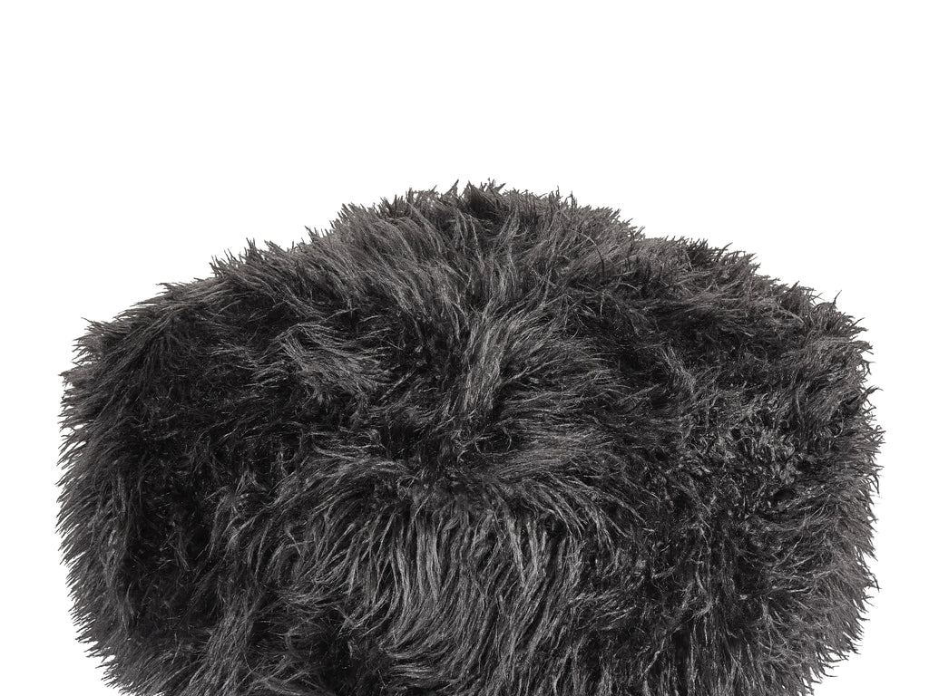  Pouffe MUKKI Faux Fur Black