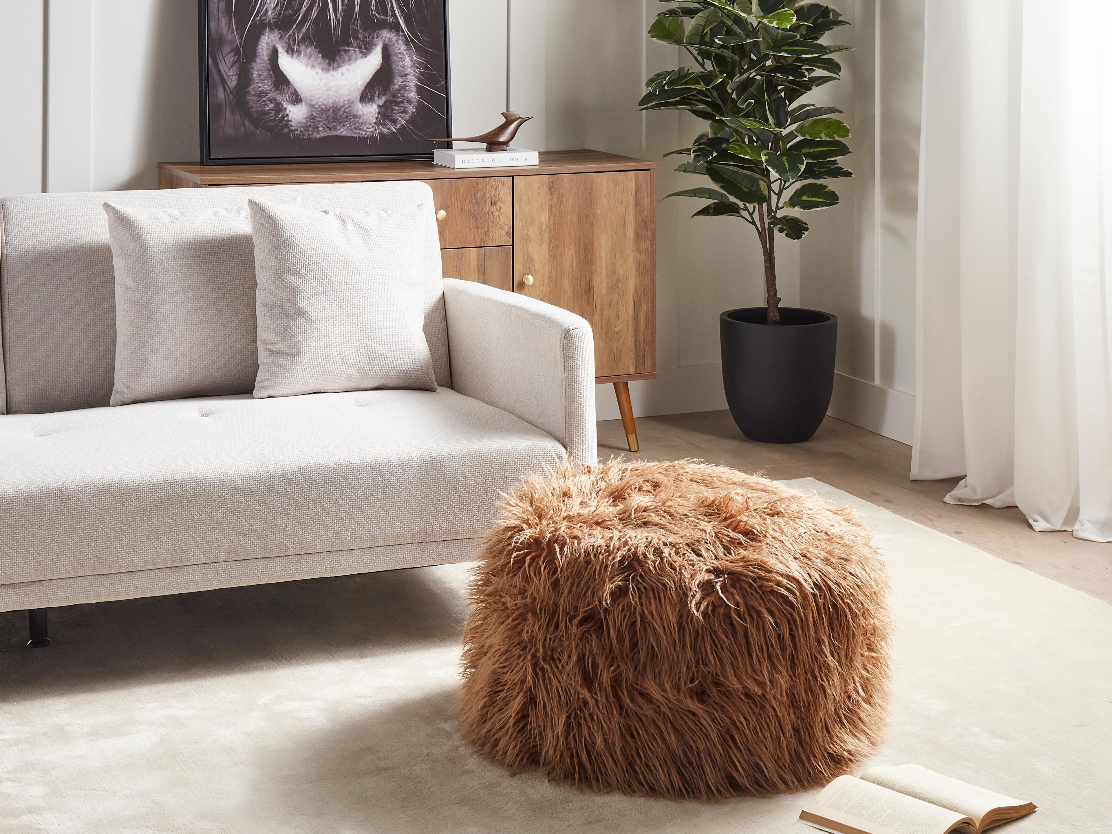  Pouffe TUKKI Faux Fur Brown