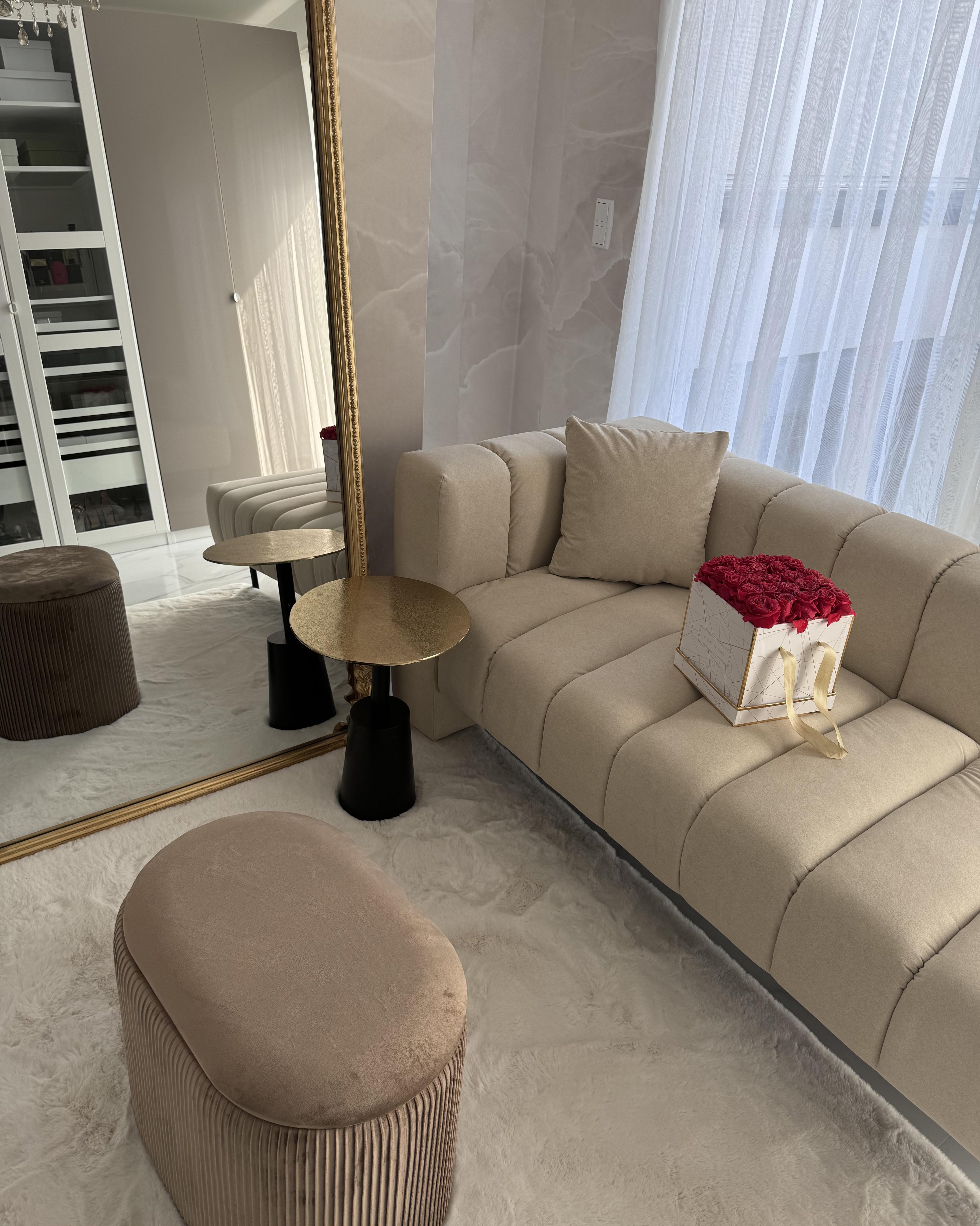  Storage Pouffe RICHLAND Velvet Beige