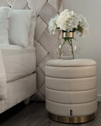 Set Of 2 Storage Pouffes GARLAND Velvet Light Beige