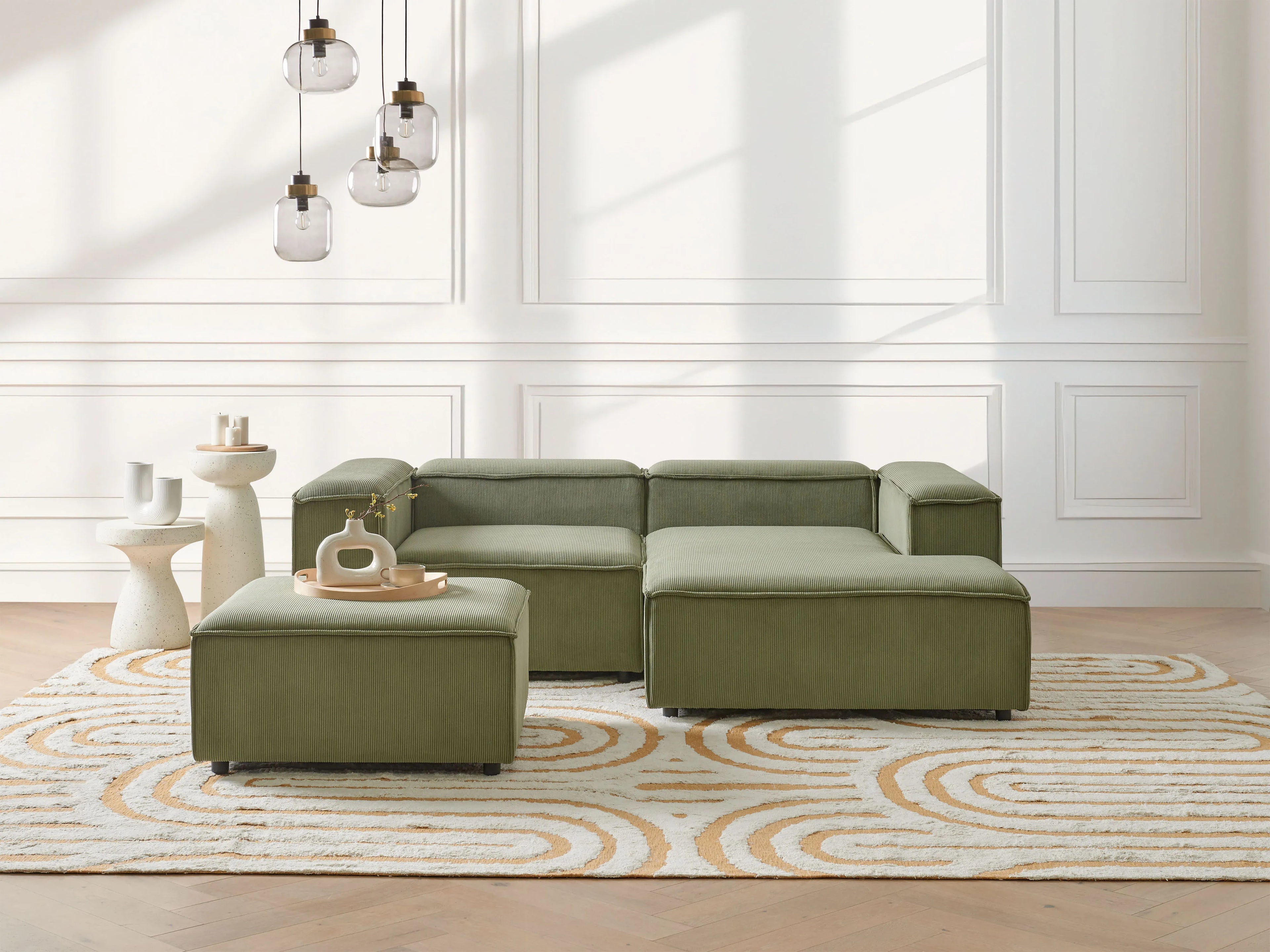  Ottoman ARDAL Corduroy Green