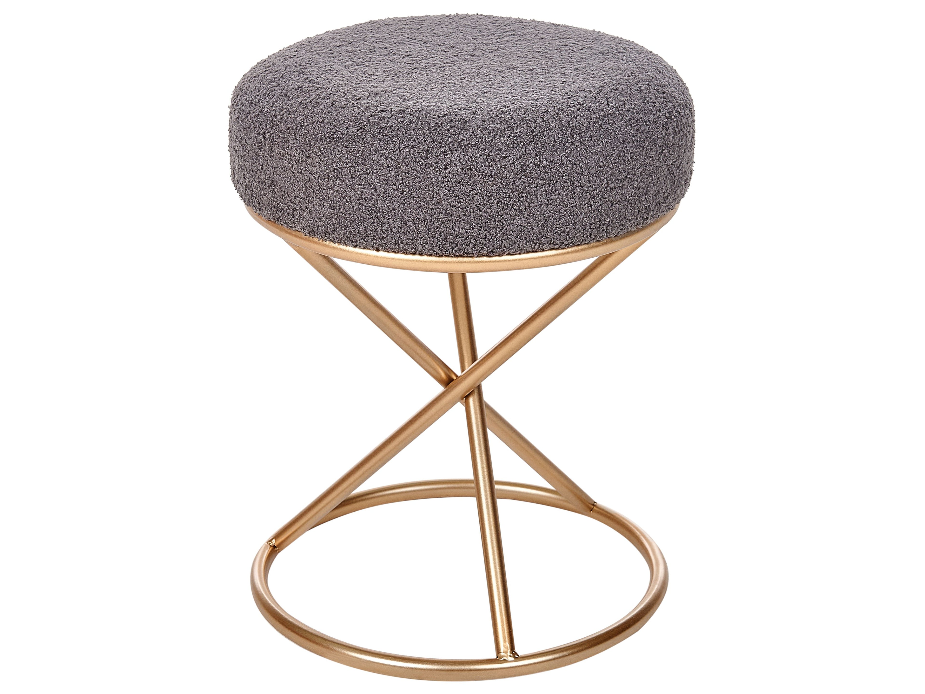  Footstool PRESHO Boucle Grey