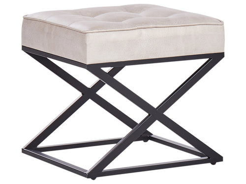  Footstool MURDO Faux Leather Beige