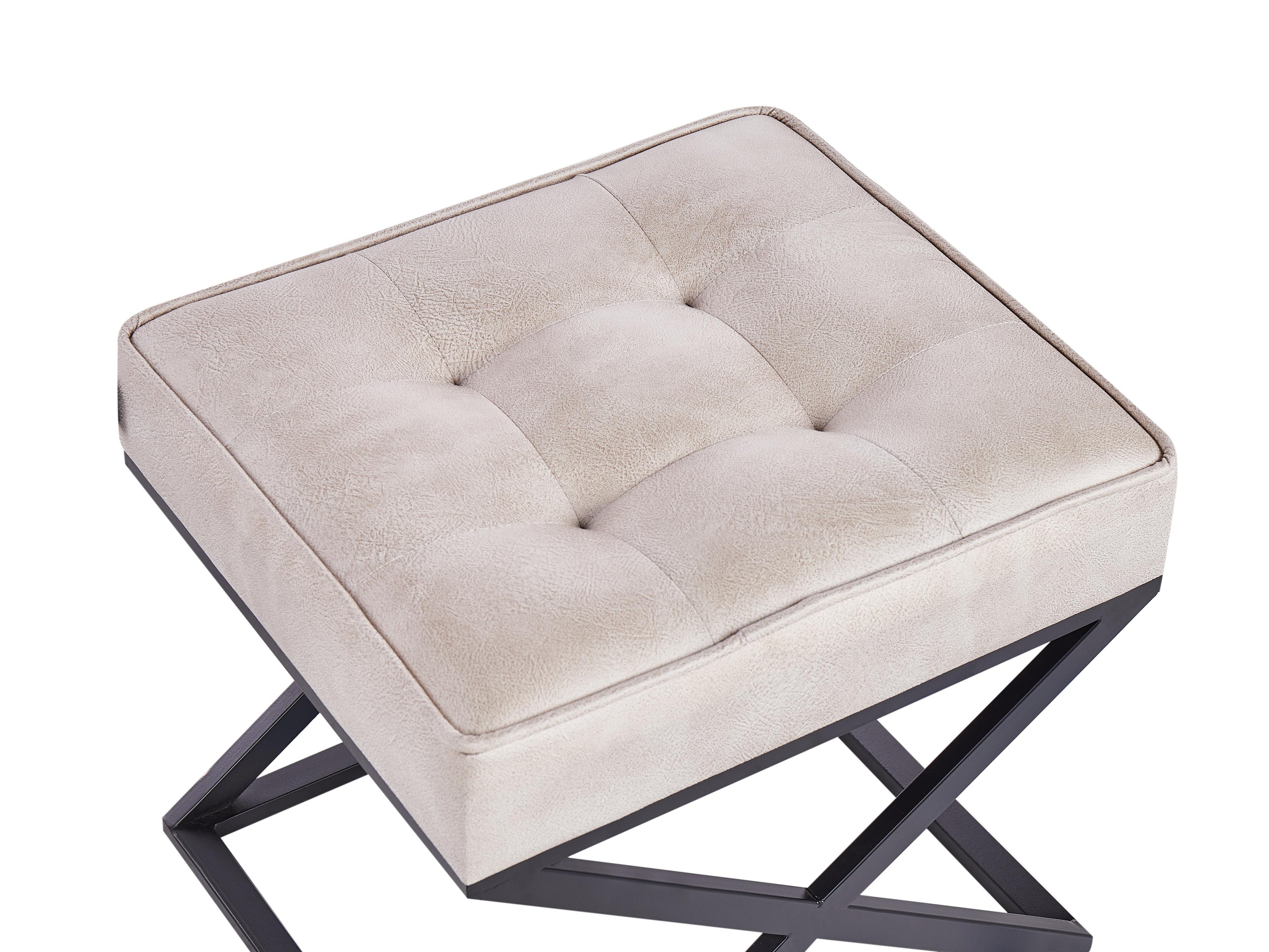  Footstool MURDO Faux Leather Beige