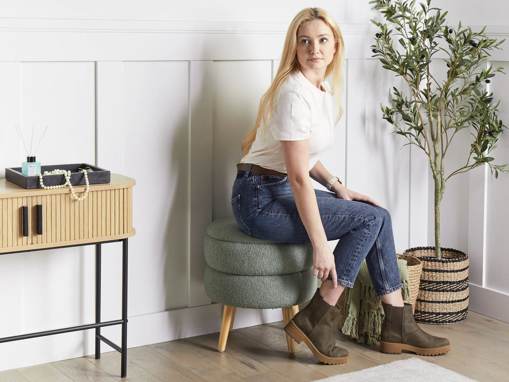  Storage Stool OKATON Boucle Green