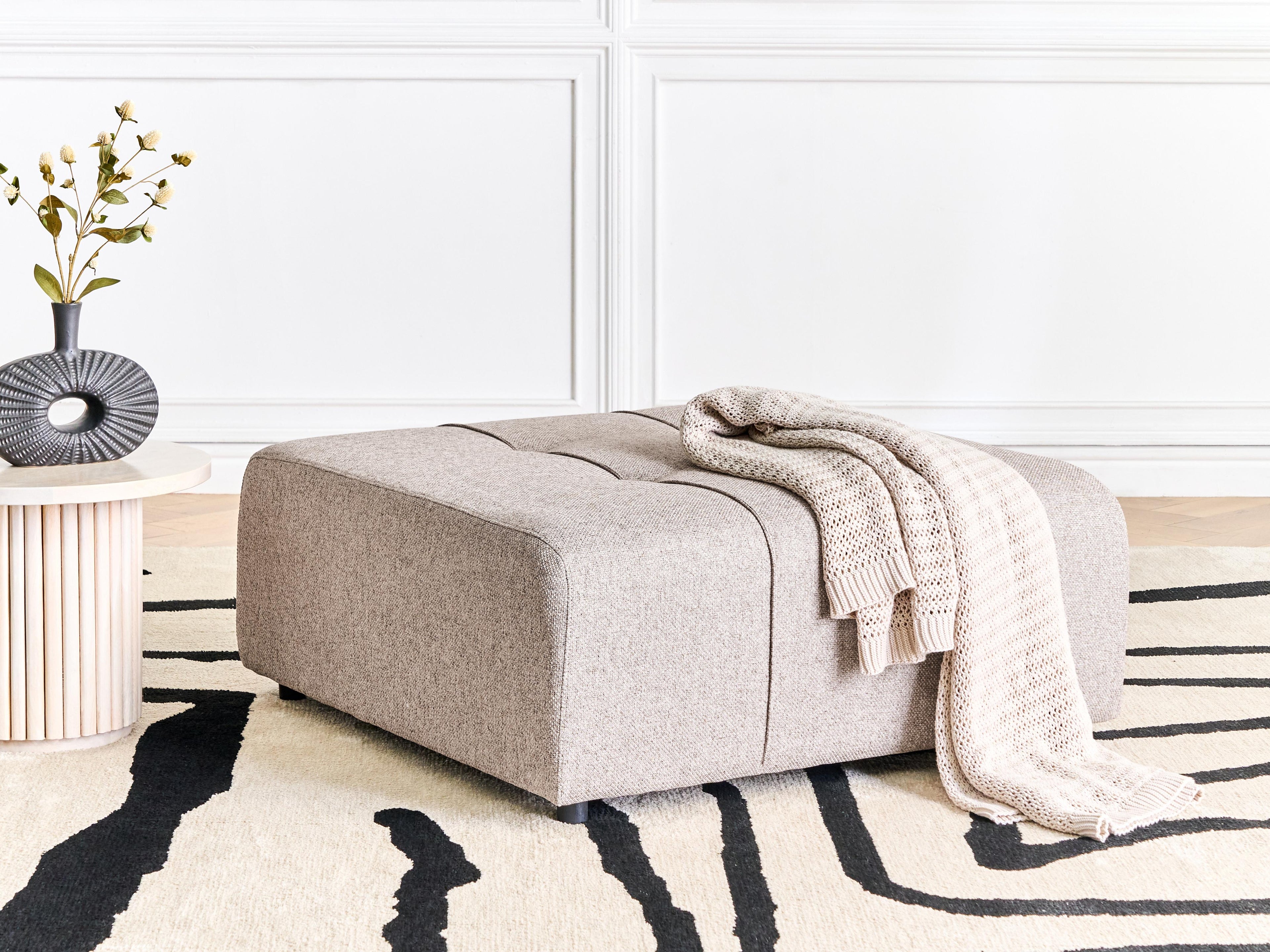  Ottoman INNVIK Fabric Light Brown