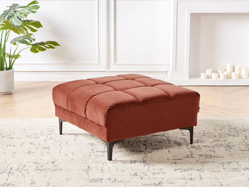  Ottoman ALNES Velvet Light Red