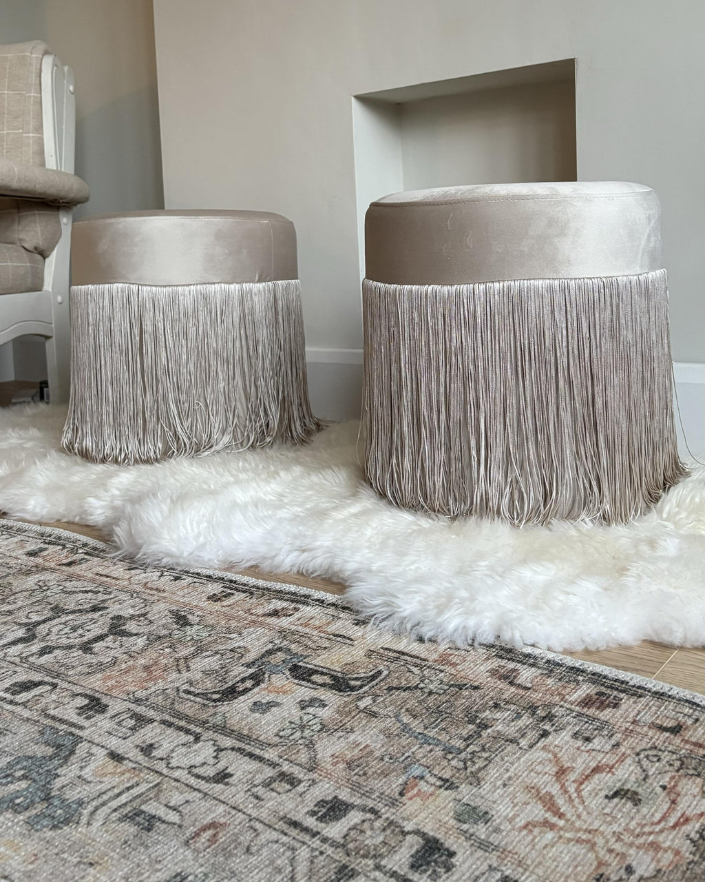  Pouffe VIRGINIA Velvet Taupe