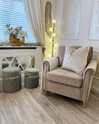  Set Of 2 Storage Pouffes CAMDENTON Velvet Light Grey