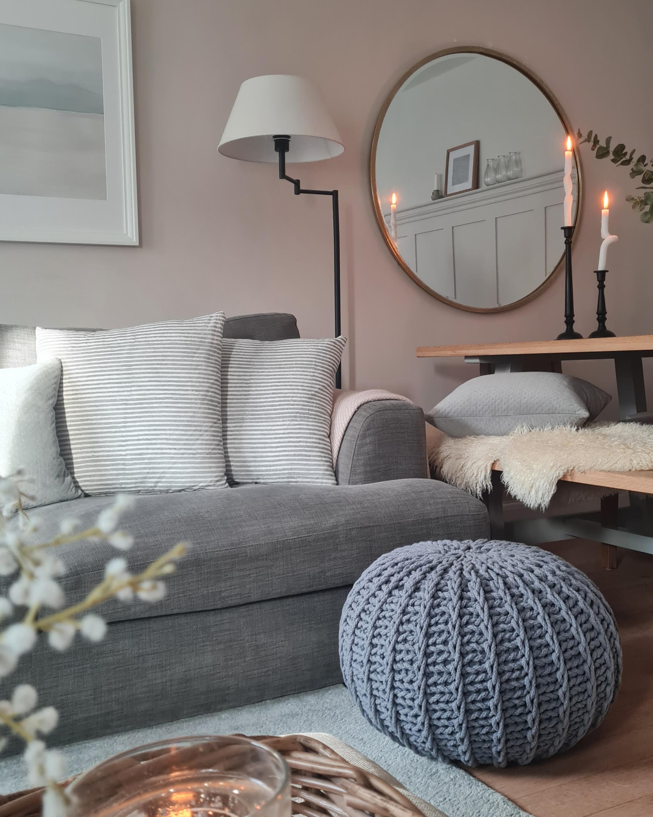  Pouffe CONRAD Cotton Dark Grey