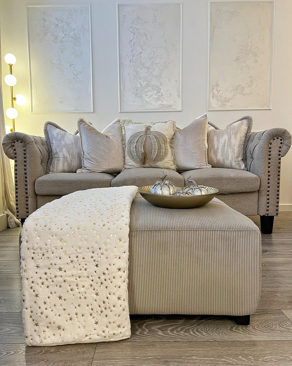  Ottoman LUNGO Corduroy Beige
