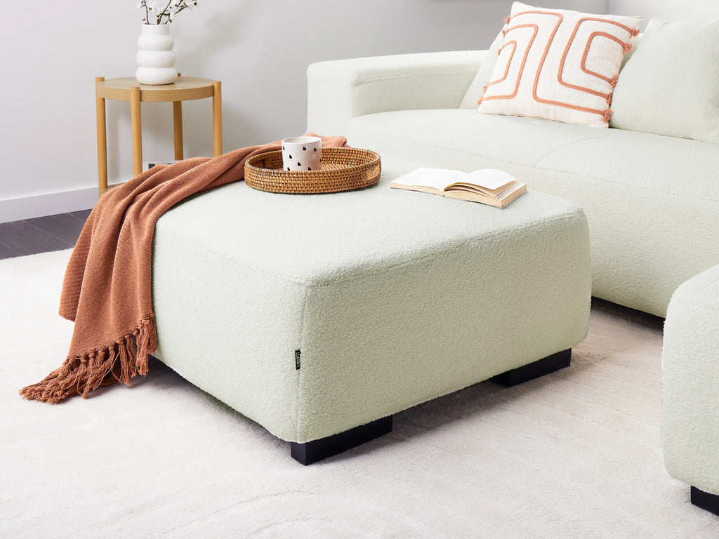  Ottoman LUNGO Boucle White