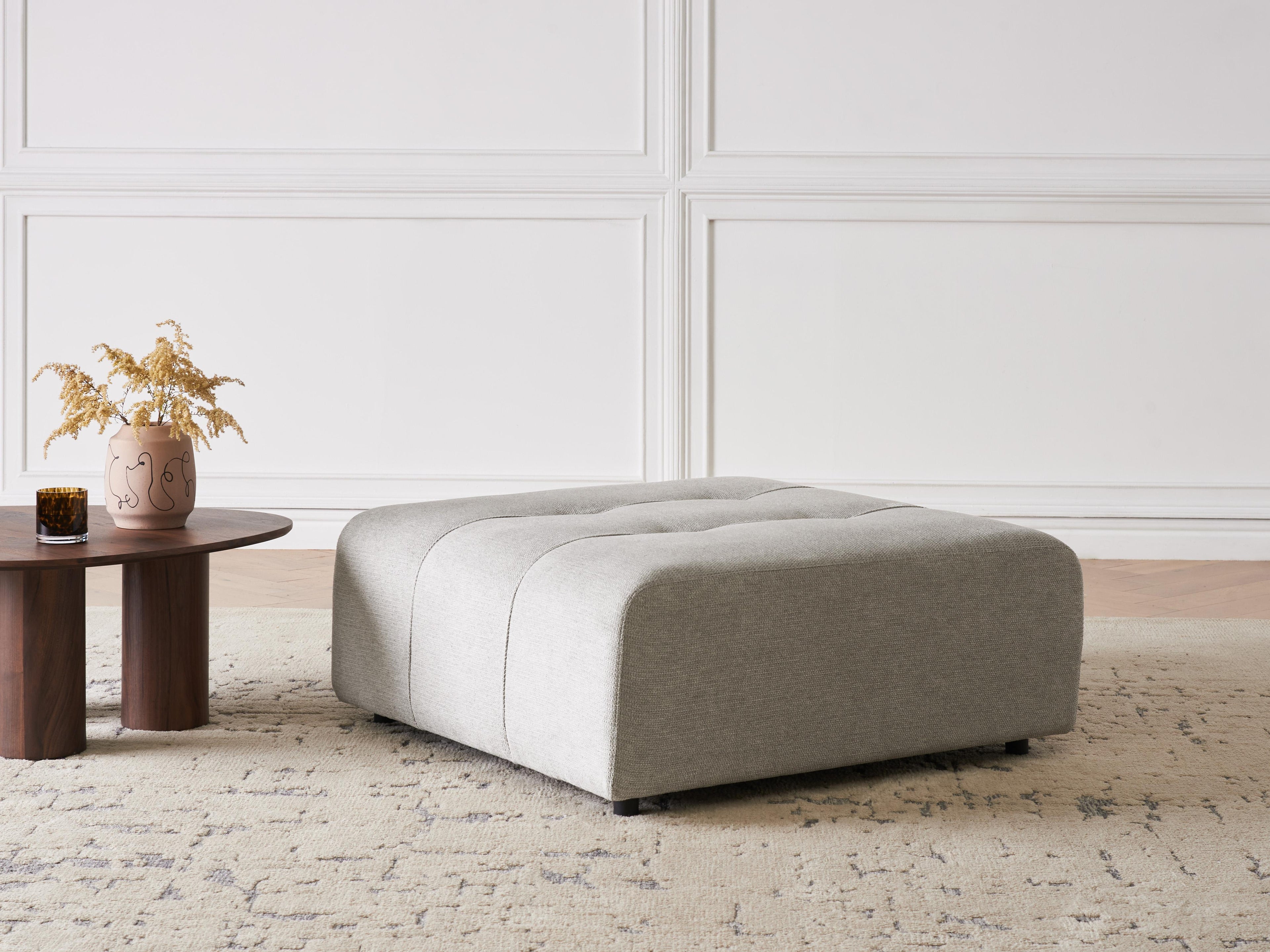  Ottoman INNVIK Fabric Light Grey