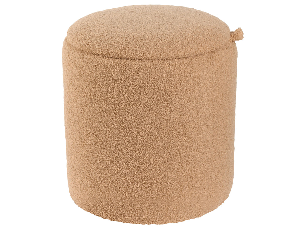  Set Of 2 Storage Pouffes BEREA Boucle Light Brown