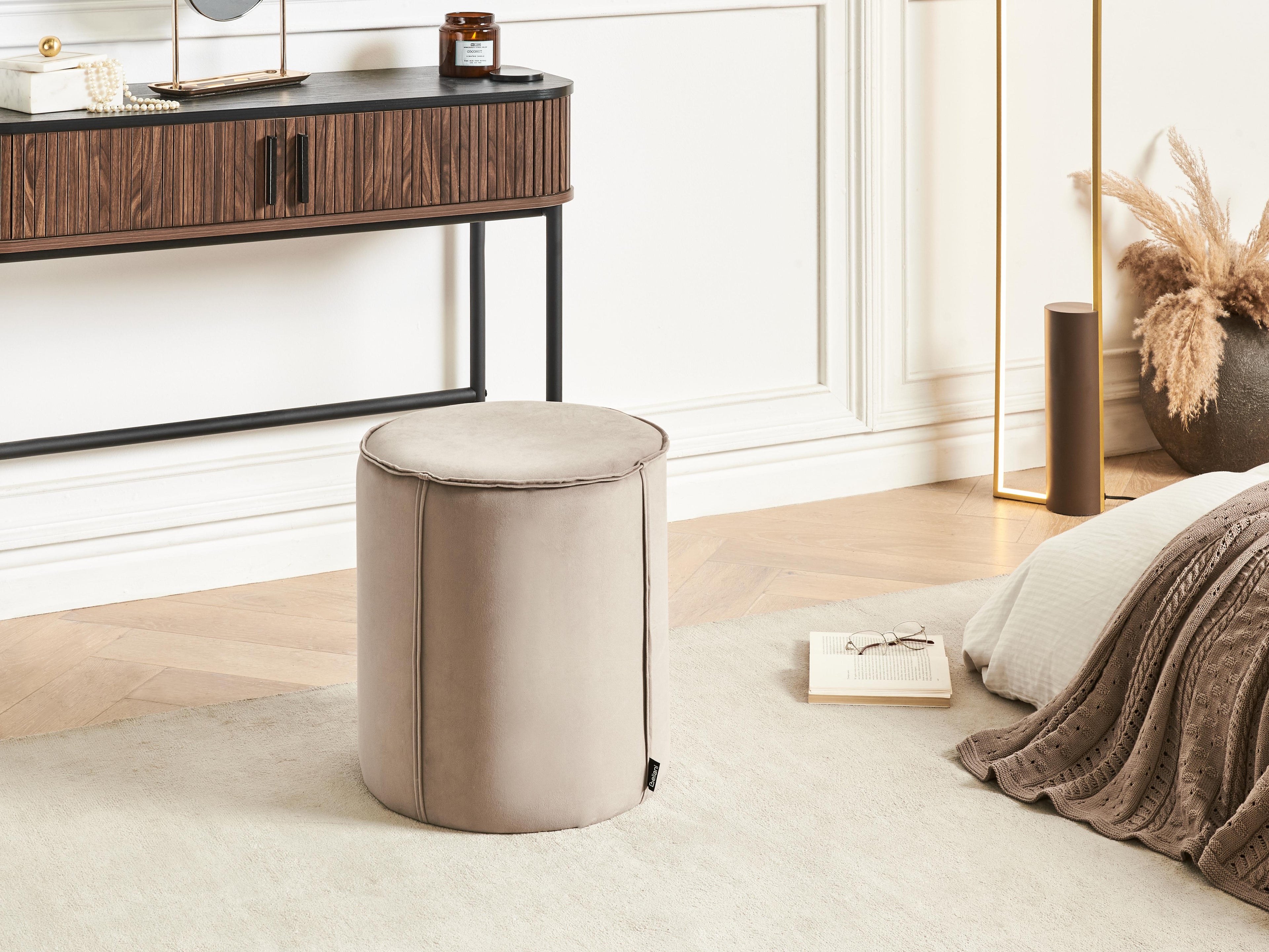  Pouffe SEDONA Velvet Taupe