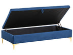  Storage Ottoman ABERDEEN Velvet Navy Blue