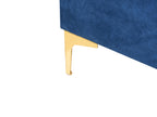  Storage Ottoman ABERDEEN Velvet Navy Blue