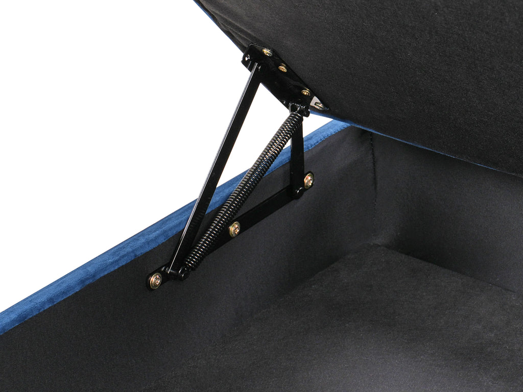  Storage Ottoman ABERDEEN Velvet Navy Blue