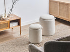  Set Of 2 Storage Pouffes BEREA Boucle Off-White