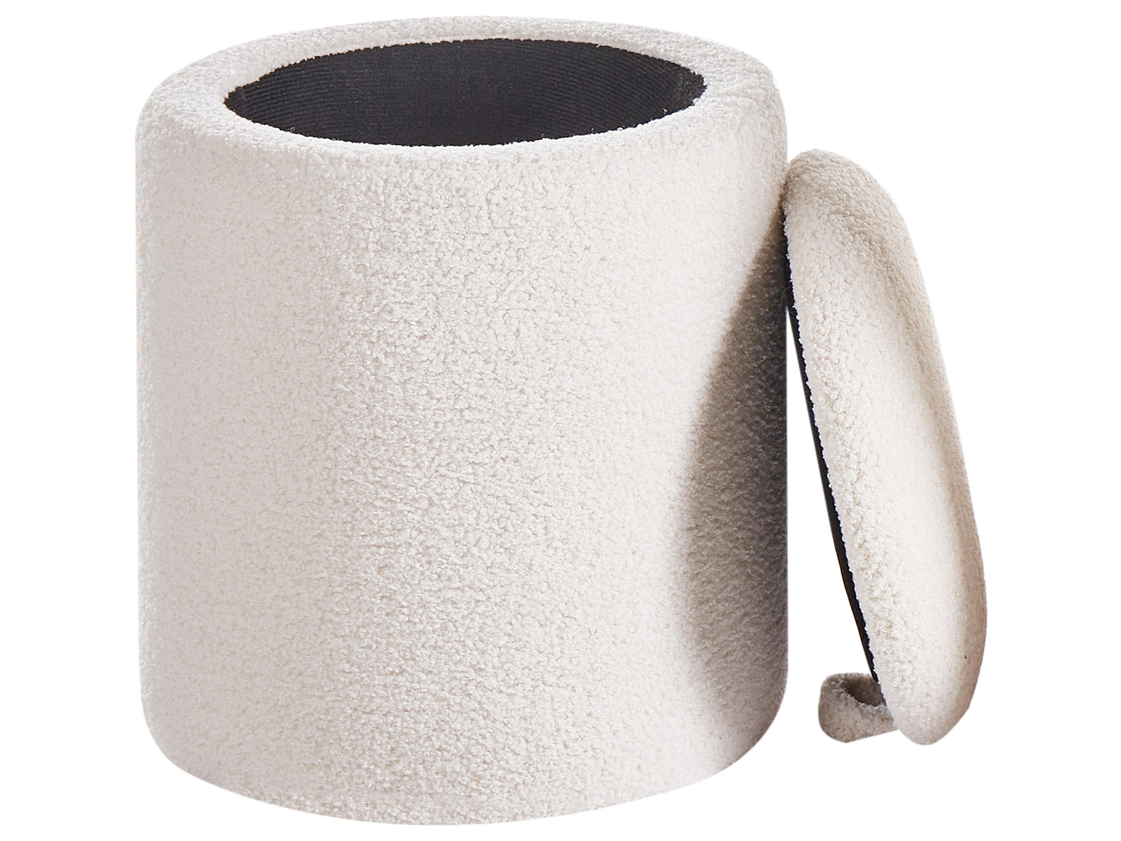  Set Of 2 Storage Pouffes BEREA Boucle Off-White