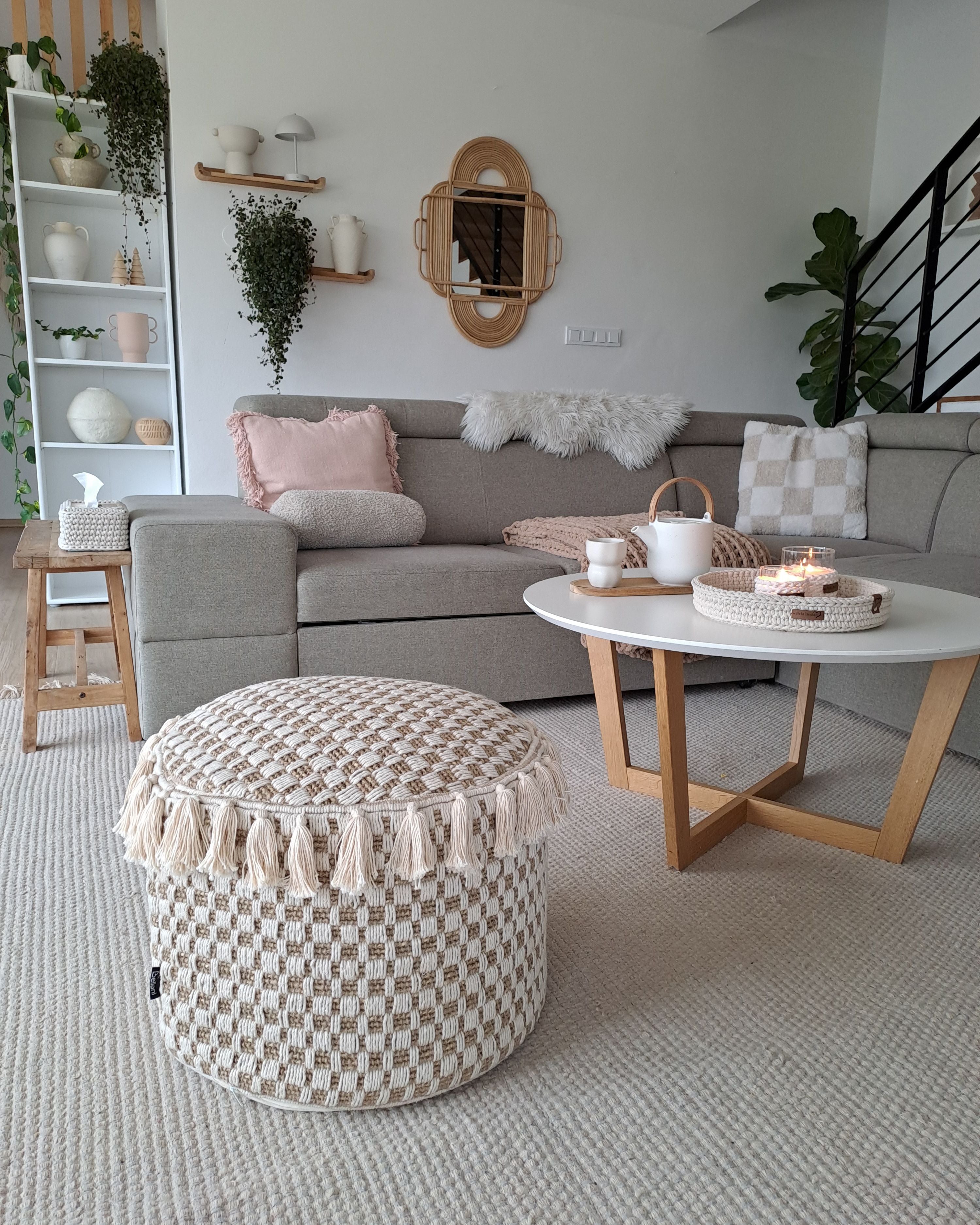  Pouffe PIRAK Cotton Light Beige