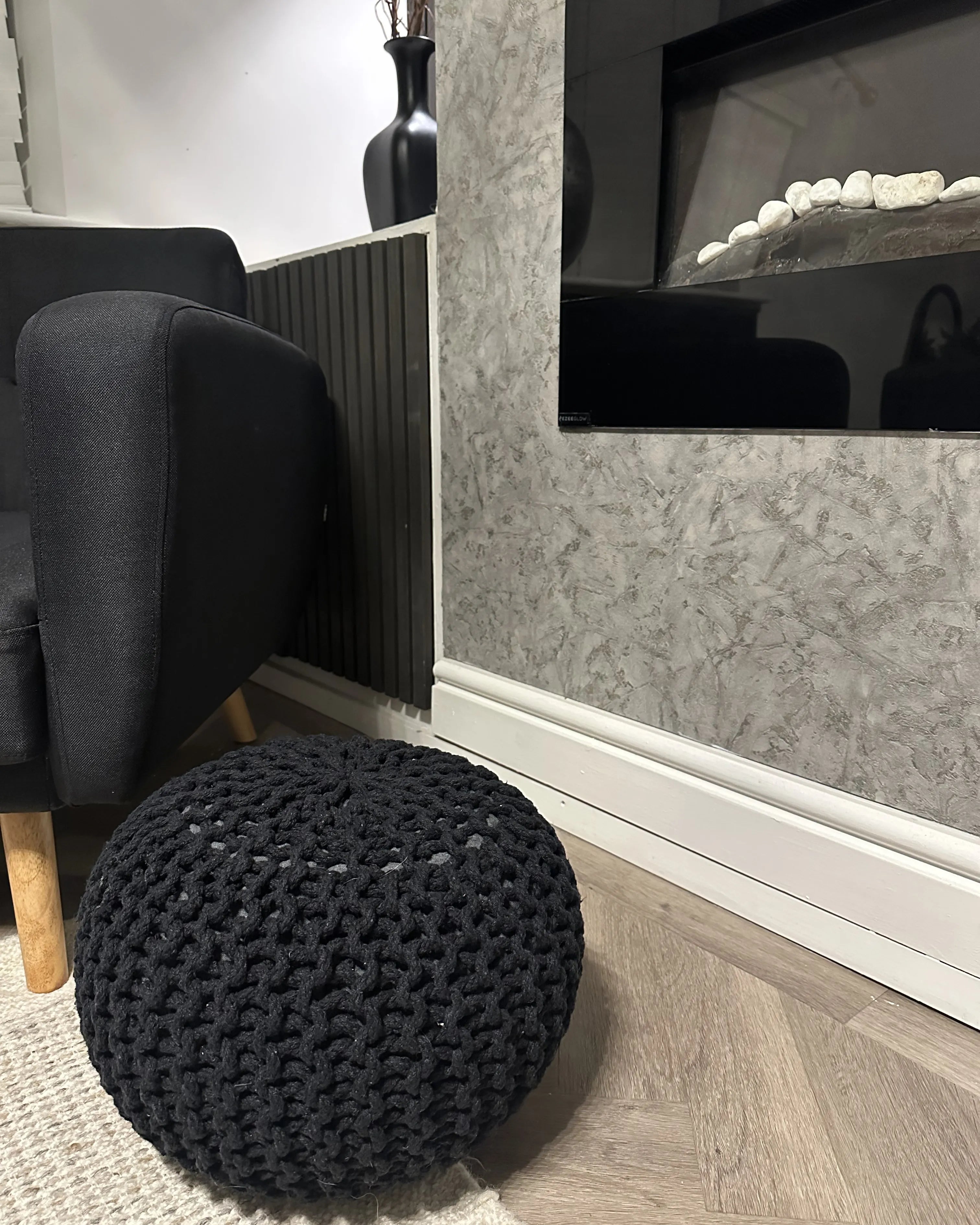  Pouffe CONRAD Cotton Black