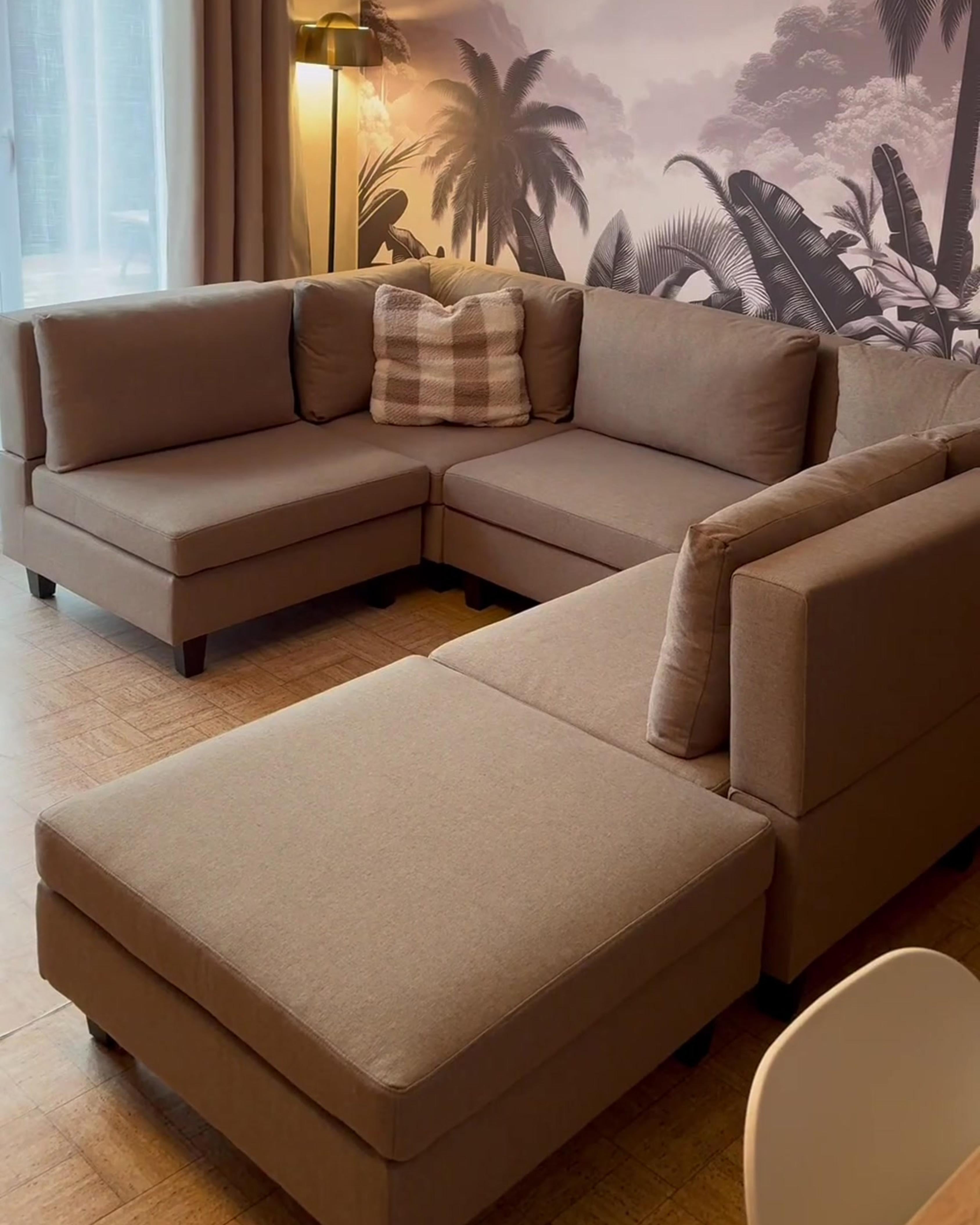  Ottoman UNSTAD Fabric Brown